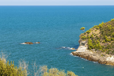 High angle view of sea against sky