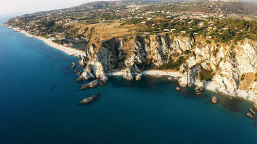 Capo vaticano cliff in calabria near the beautiful mediterranean sea in summer