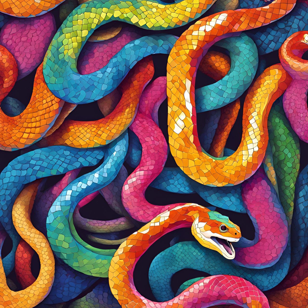 serpent, multi colored, snake, full frame, no people, reptile, backgrounds, close-up, animal, pattern, animal themes