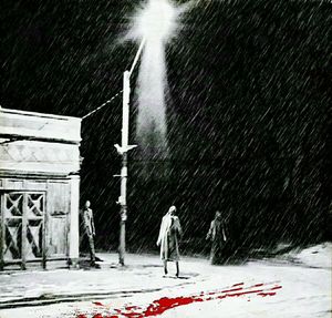 Illuminated lights at night