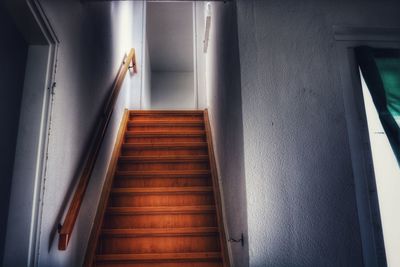 Low angle view of staircase in building