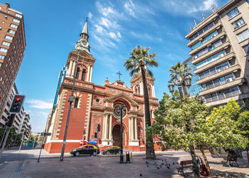 Low angle view of buildings in city