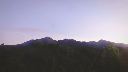 Scenic view of mountains against clear sky
