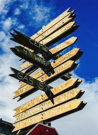 Low angle view of communications tower against sky