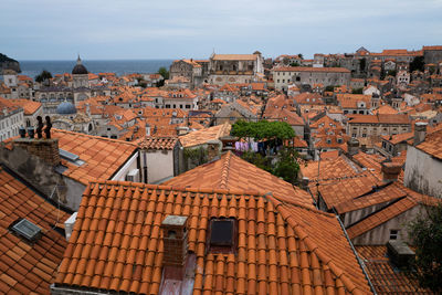 High angle shot of townscape