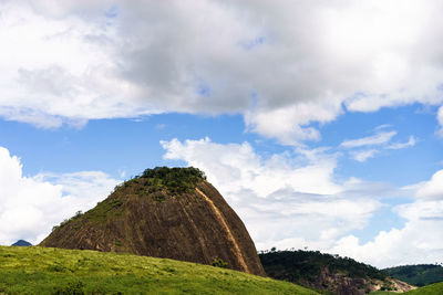 Low angle view of rocks against sky