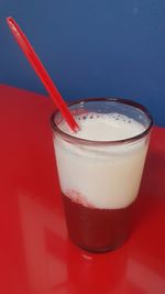 Close-up of drink in glass on table