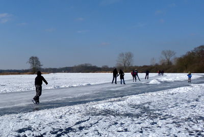 People skating during winter