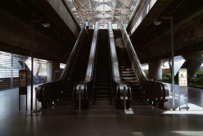 Escalator in modern building