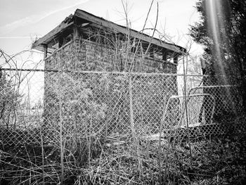 View of built structure on field