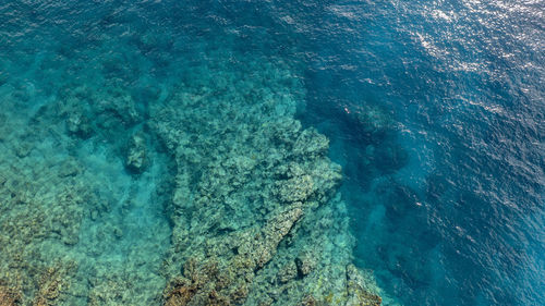 High angle view of sea