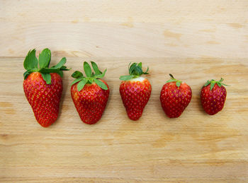 Close-up of strawberries on table