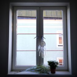 View of sky seen through window