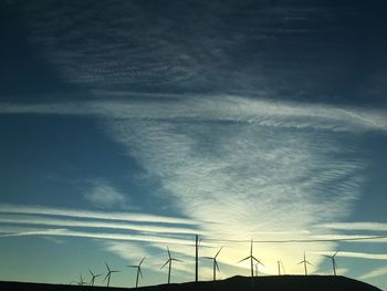 Low angle view of electricity pylon against sky