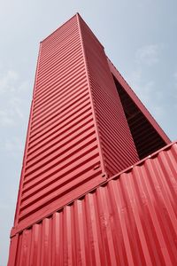 Low angle view of modern building against sky