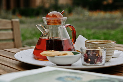 Close-up of coffee on table