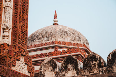 Low angle view of traditional building against sky