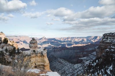 Aerial view of landscape against cloudy sky