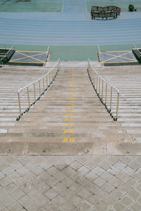 High angle view of empty footpath