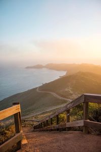 Scenic view of sea against sky at sunset