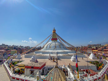 Panoramic view of buildings in city against sky