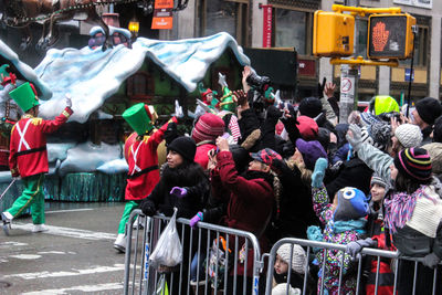 Crowd in traditional clothing