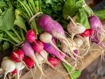 Close-up of fresh vegetables in market