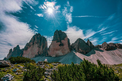 View of the north face of the three peaks.