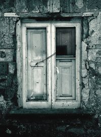 Closed door of old building