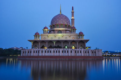 View of temple building against clear sky