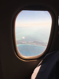 View of landscape through airplane window