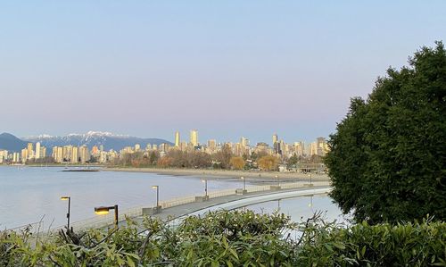 Scenic view of river against clear sky
