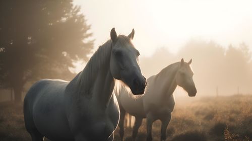 Horse standing on field