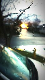 Road seen through car windshield