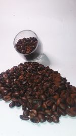 Close-up of coffee beans on table