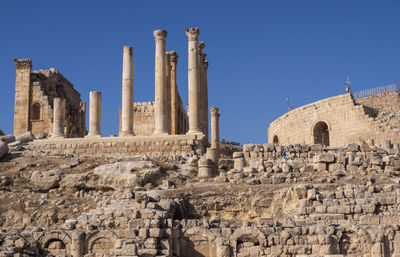 Old ruins of temple against clear sky