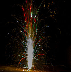 Firework display at night