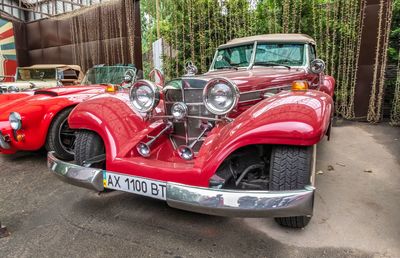 Vintage car on street in city