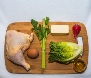 Directly above shot of vegetables on cutting board