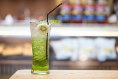 Close-up of drink on table