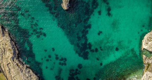 High angle view of sea shore