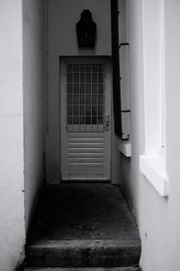 Closed door of building