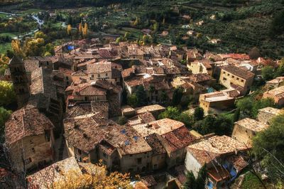 High angle shot of townscape