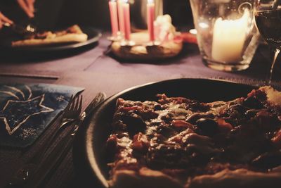 Close-up of food on table