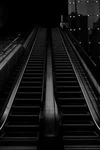 High angle view of escalator