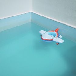 High angle view of toy in swimming pool