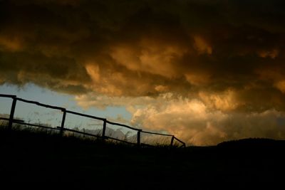 Scenic view of field against cloudy sky