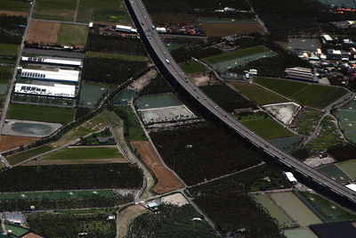High angle view of airplane