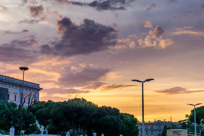 Low angle view of sky at sunset