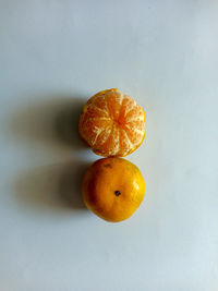 Directly above shot of orange on table